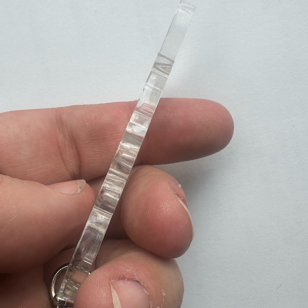 Coach Poppy Clear Script Tag Keychain - Picture 6 of 13